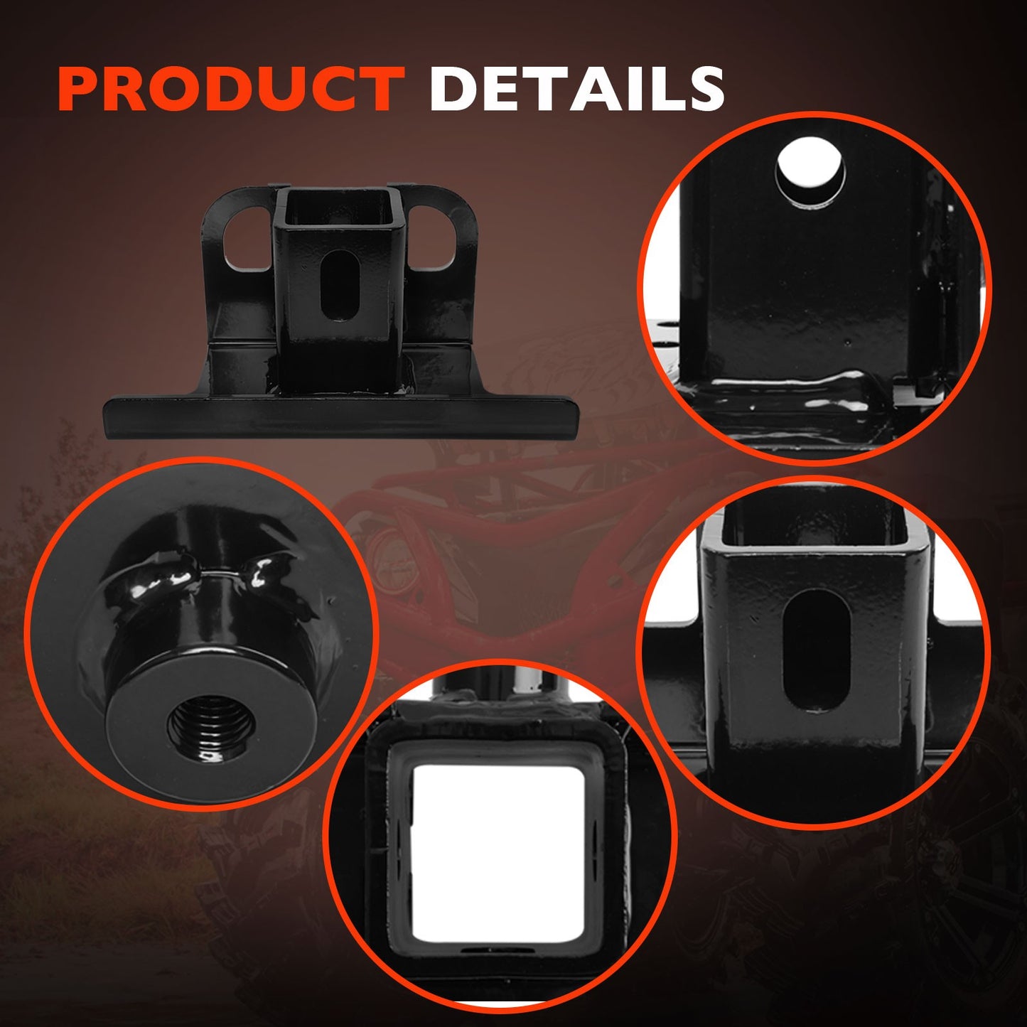 2" Rear ATV Receiver Hitch Adapter For 07-23 Yamaha Grizzly Kodiak 550 101280