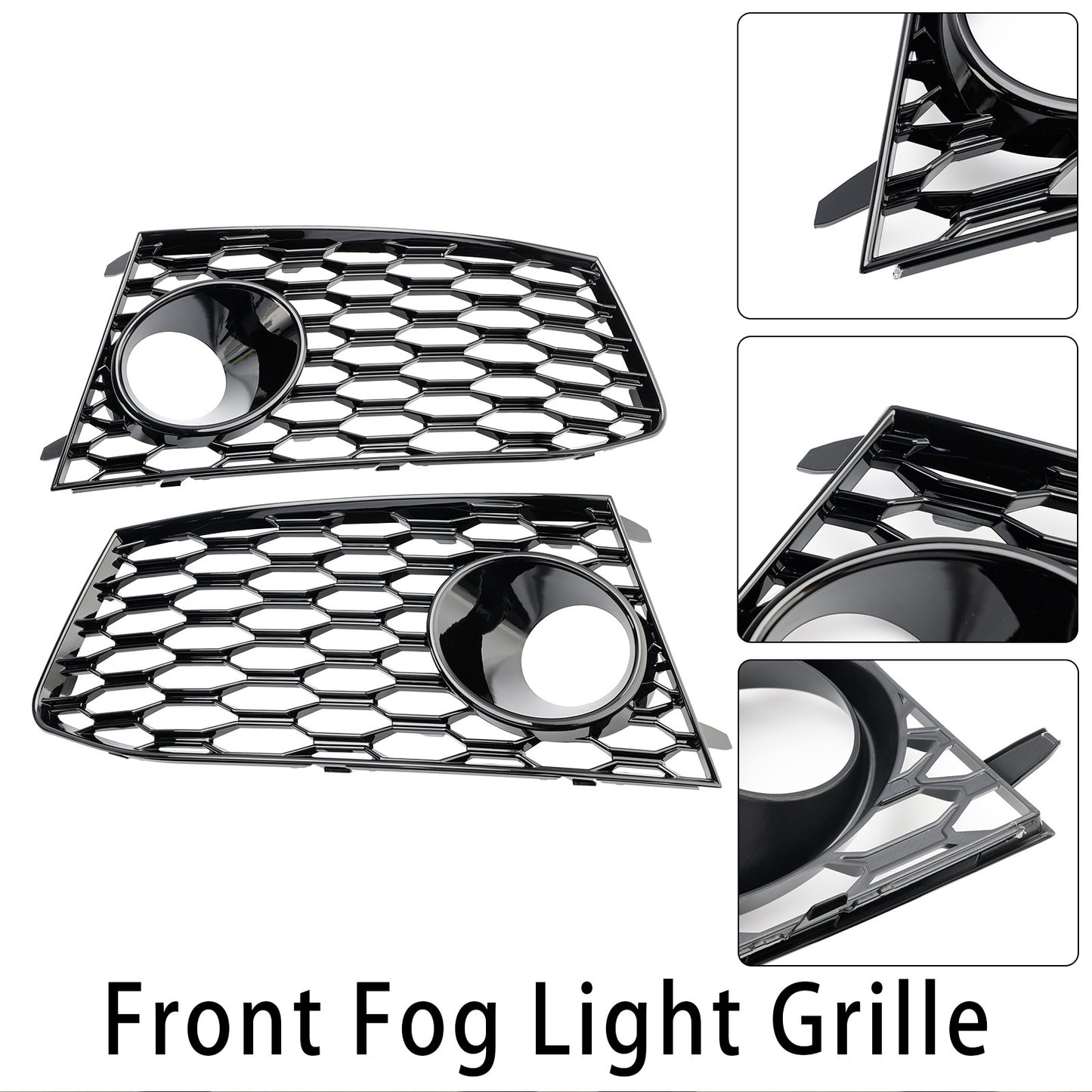 Pair Front Bumper Fog Light Lamp Frame Grille Covers Fit Audi RS7 2014-2018*