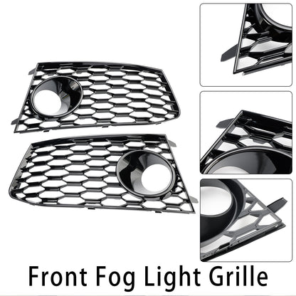 Pair Front Bumper Fog Light Lamp Frame Grille Covers Fit Audi RS7 2014-2018*