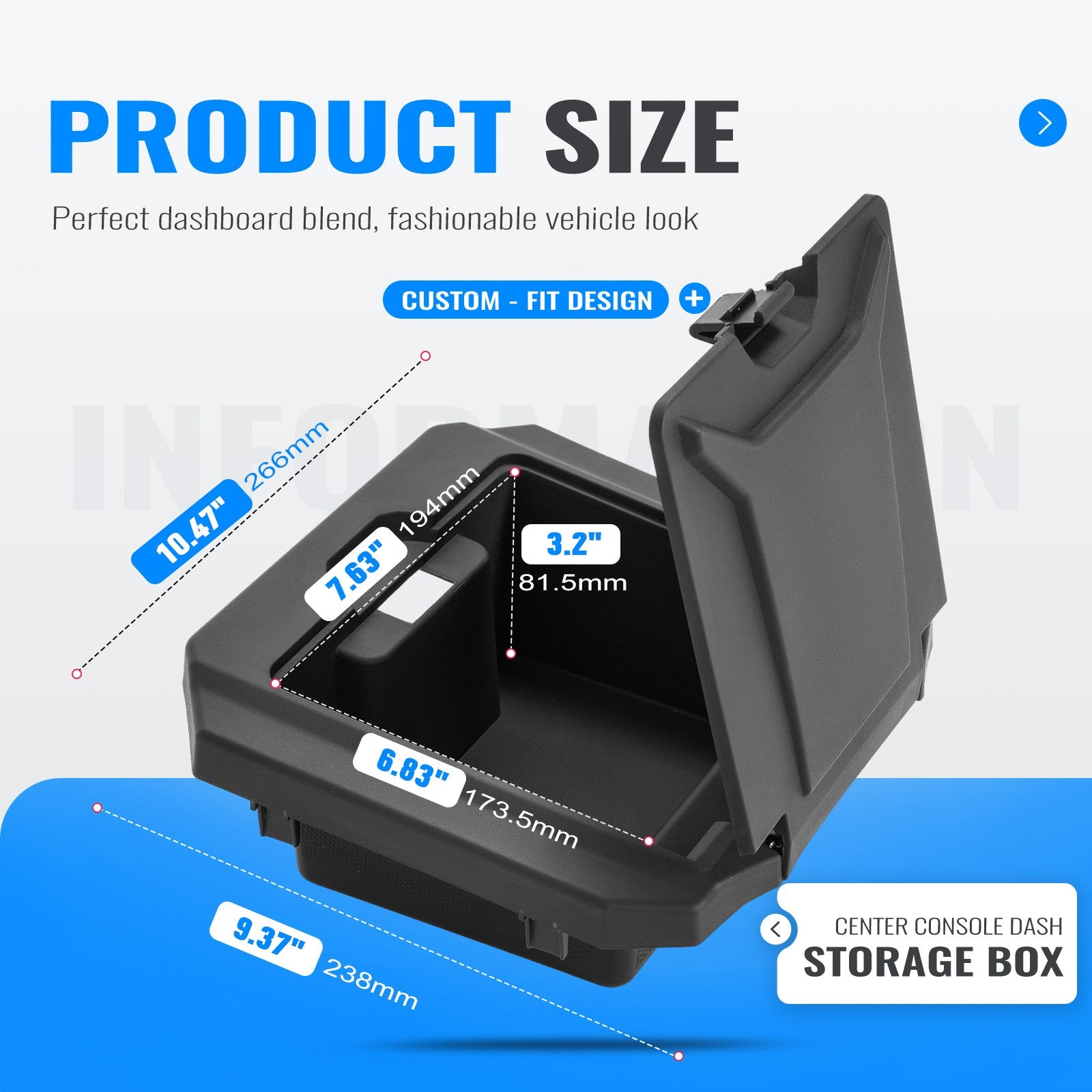 Solid Spare Center Console Dash Storage Box For Polaris RZR PRO XP /Turbo R /Pro R 20-24 22