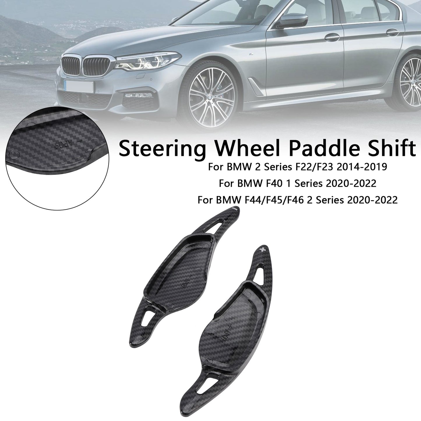 Carbon Look Steering Wheel Paddle Shifter Fit BMW 3 4 5 G20 G22 G30 2018+