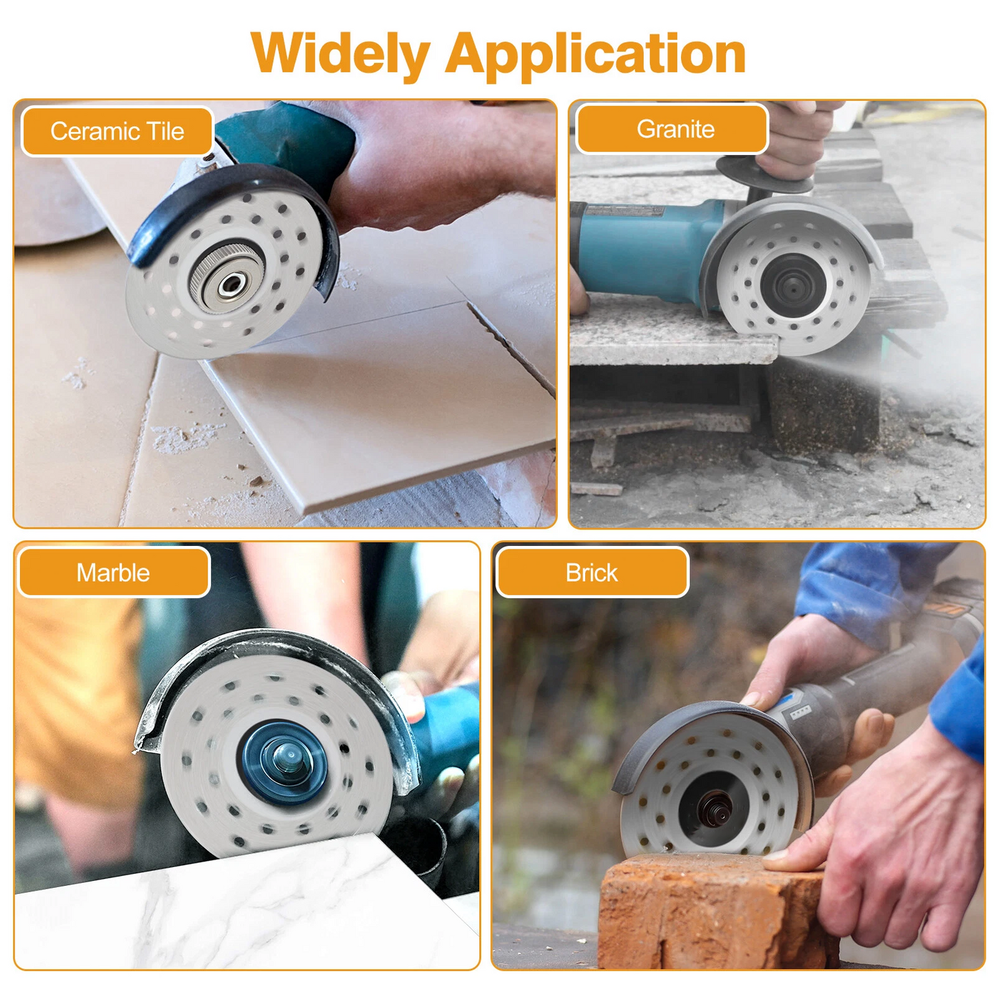 6PCS 4" Rock Slab Grinding Disc Diamond Tile Cutting Saw Blade for Angle Grinder