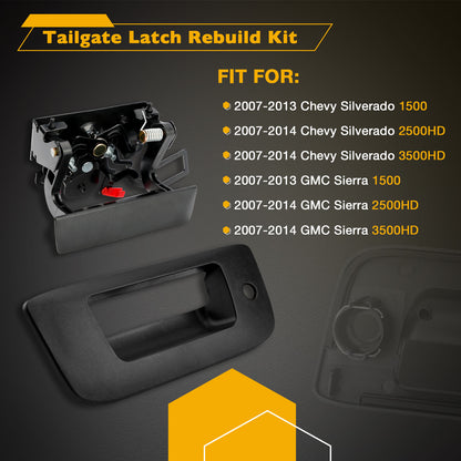 Tailgate Latch Handle Rebuild Kit For 07-14 Chevy Silverado GMC Sierra 20928119