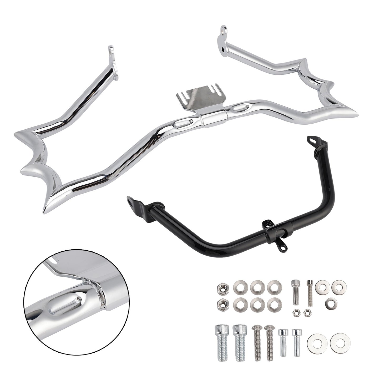 Engine Guard Crash Bar&Fairing Bracket Kit Chrome For Touring Road King Street