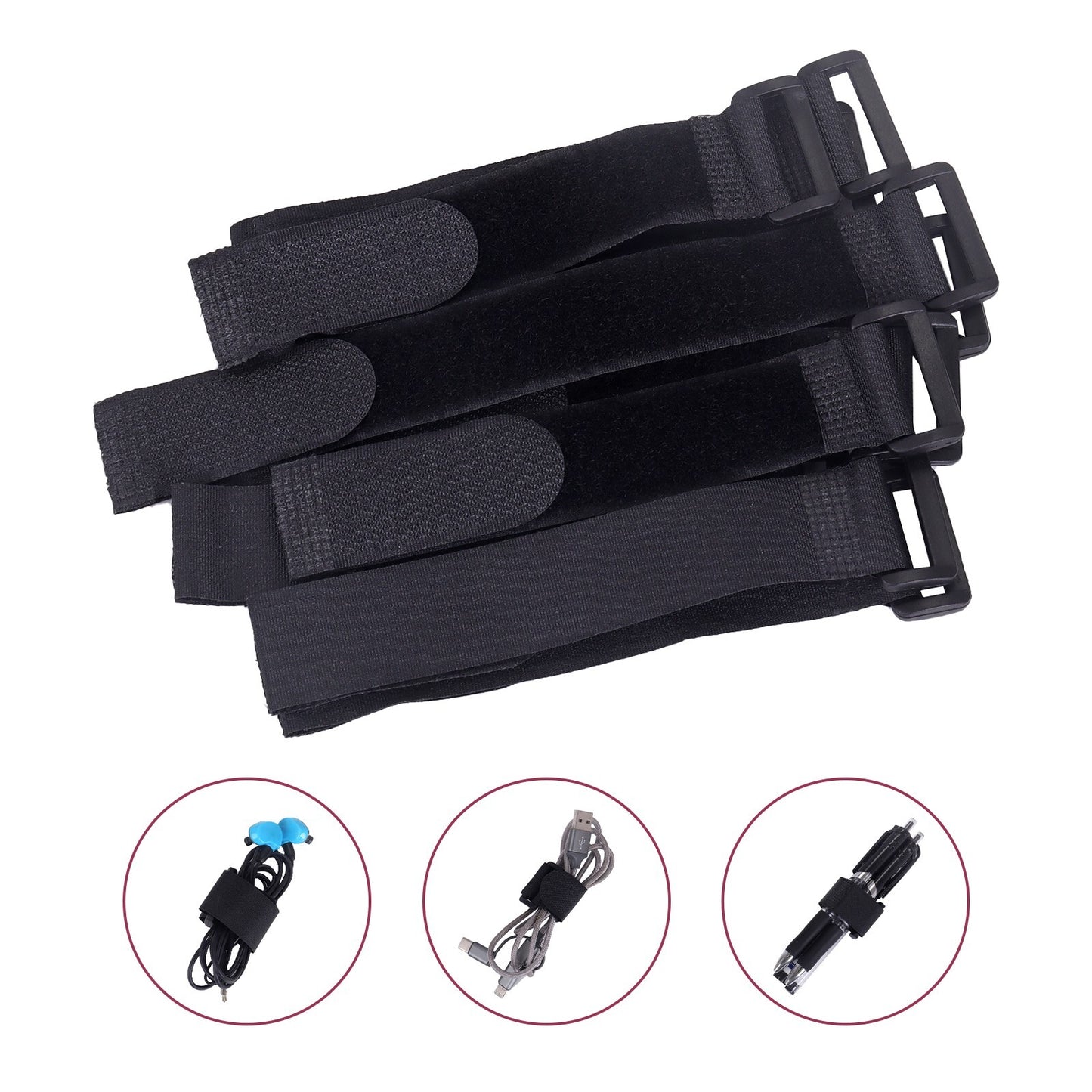 Bulk Pack 20 Reusable Fastening Cable Straps with Buckle  Width 3/4" Length 10"