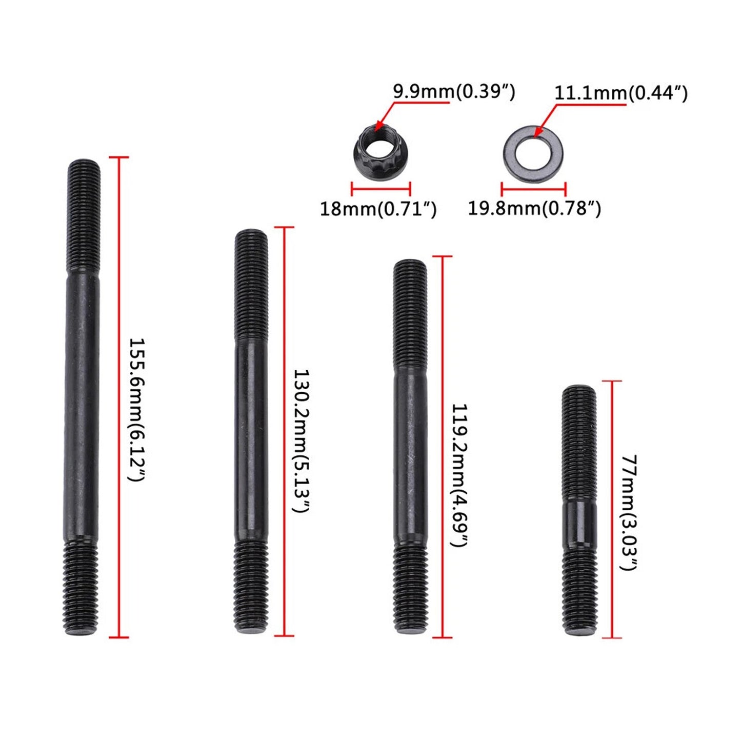 12Point Head Stud Kit Suits PCE Heads 8 Long Studs PCE279.1005 For Chevy BBC 454