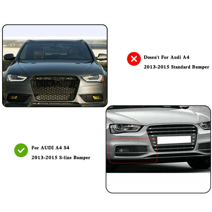 1x Left Bumper Fog Light Lamp Cover Grille Grill For Audi A4 S-line S4 13-15 USA