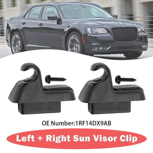 2x Black Sun Visor Clip 1RF14DX9AB Fit For Chrysler 300 Dodge Charger 2011-2020