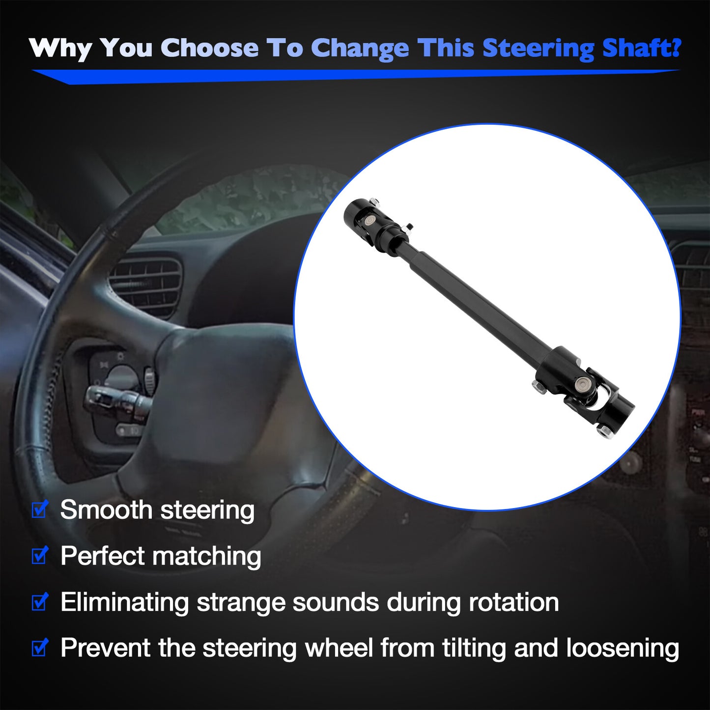71223022HKR BlackHeart Steering Column Shaft For 1982-1993 GM S10 G-Body F-Body