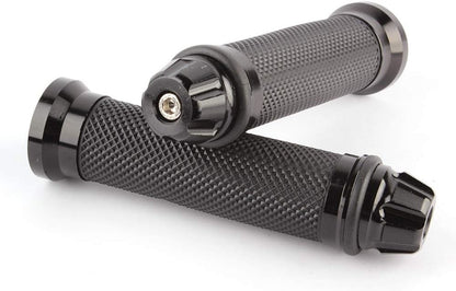 Black 7/8" & 1" Handlebar Hand Grips Rubber Gel For Honda Suzuki Kawasaki Yamaha