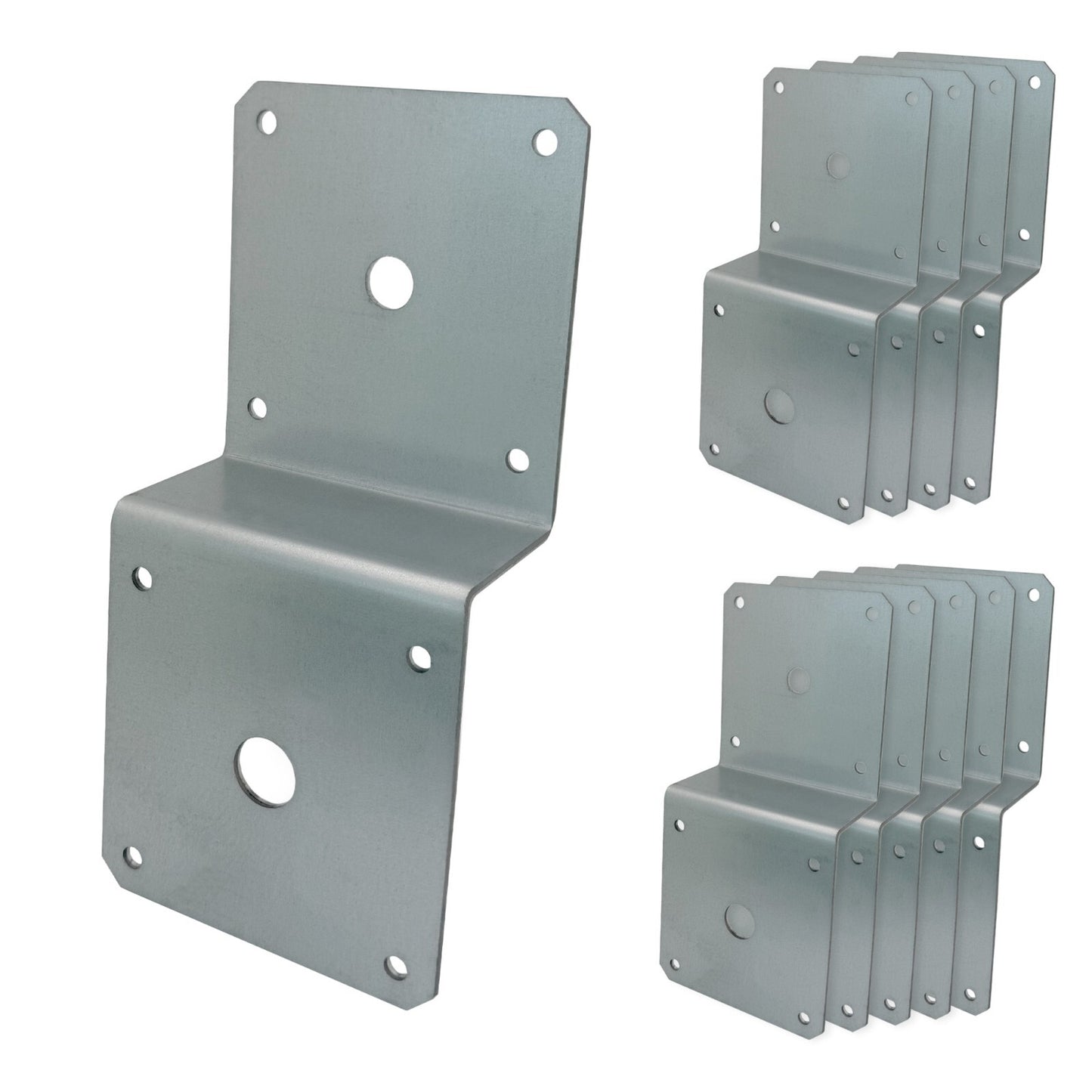 Galvanized Deck Joist Tie Plate, Z Bracket for 2x4 Cross Joist and 4x4 Post (10)