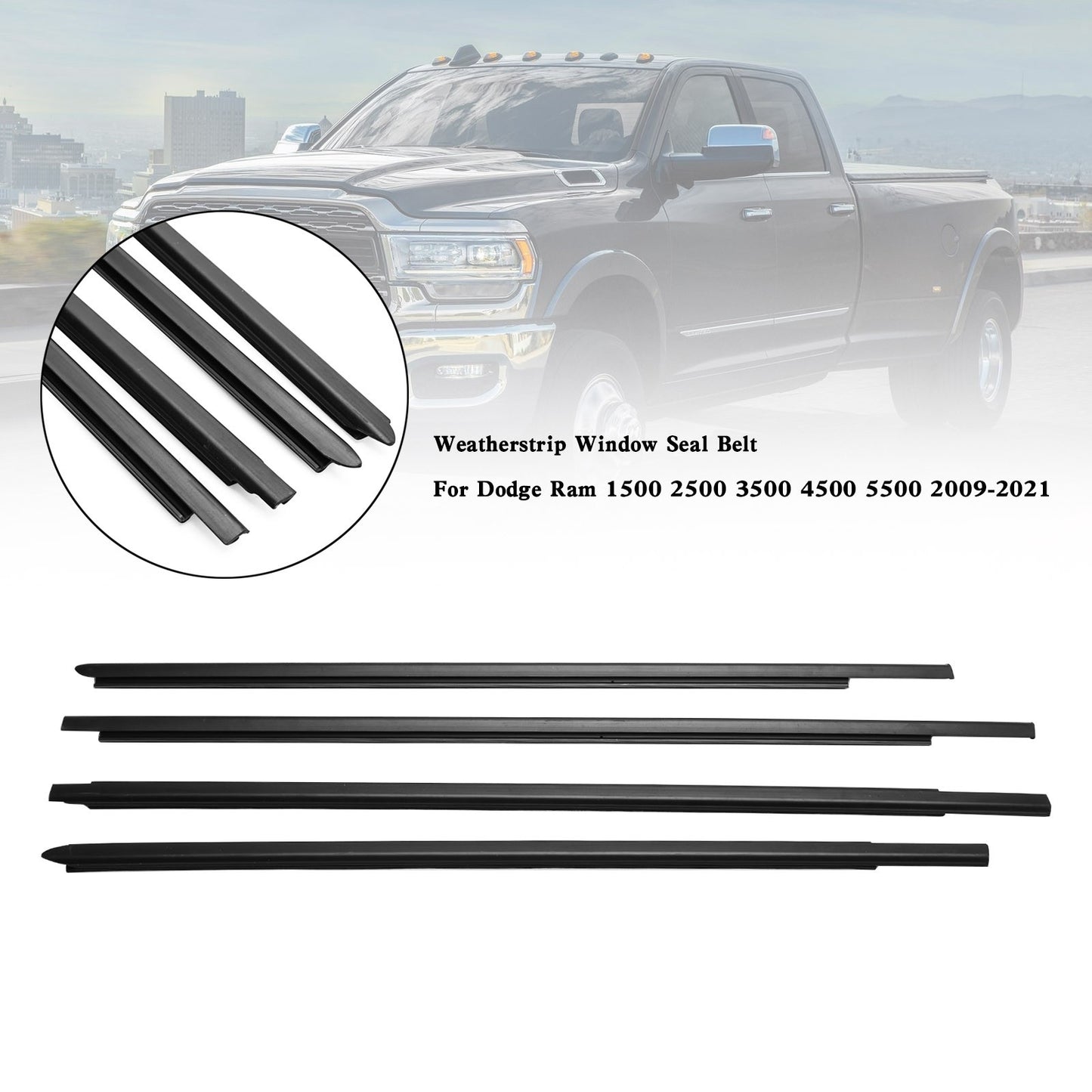 Weatherstrip Window Seal Belt For Dodge Ram 1500 2500 3500 4500 5500 2009-2021 A