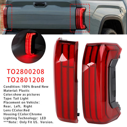Left+Right LED Sequential Tail Lights Brake Lamps For Toyota Tundra 2022-2026