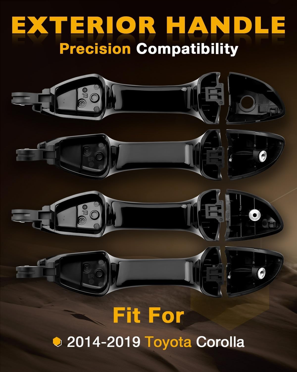 4X Outside Outer Exterior Door Handle Front & Rear Side For 14-19 Toyota Corolla