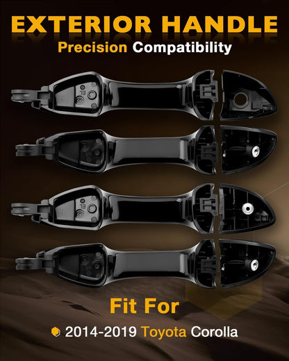 4X Outside Outer Exterior Door Handle Front & Rear Side For 14-19 Toyota Corolla
