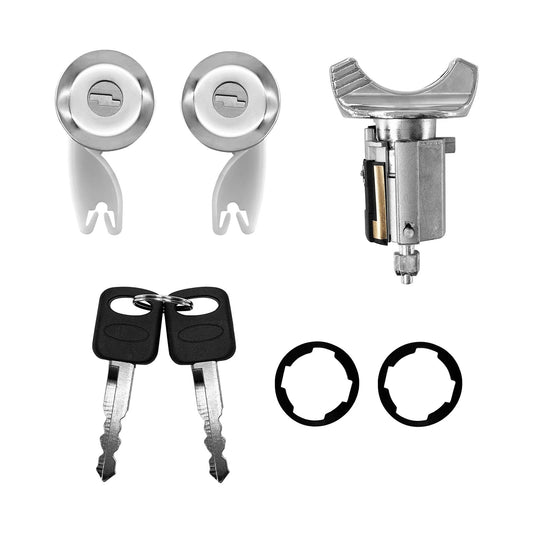 Solid Spare Ignition Switch & Door Lock Cylinder Set For 1990-95 Ford F150 F250 F350 Ranger