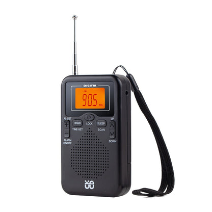 Portable Pocket AM FM Radio w/Digital LCD Screen Display Loud Speaker for Sports