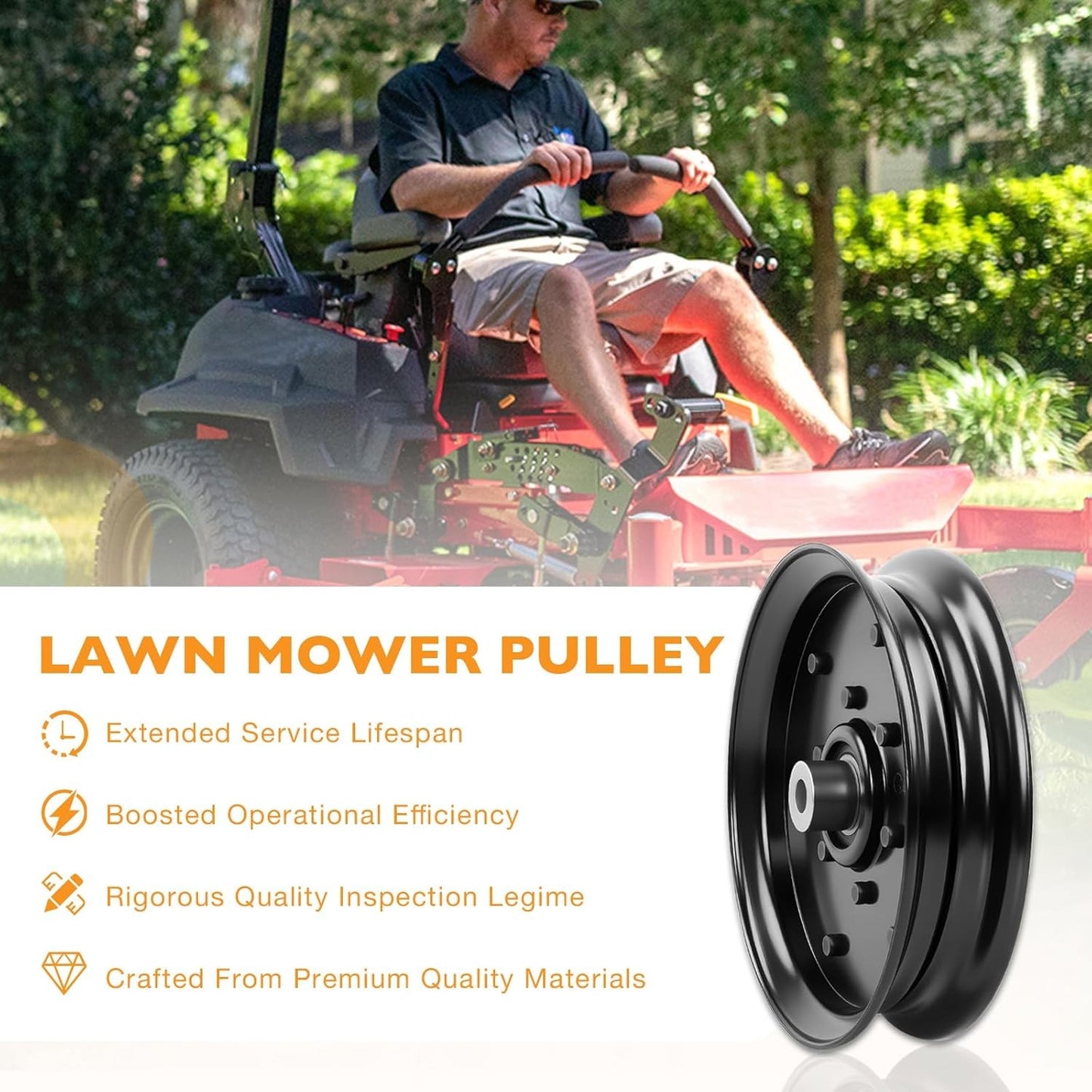 07351200 Mower Flat Idler Pulley For Gravely Pro-Turn ZT HD Ariens 48" 52" 60"
