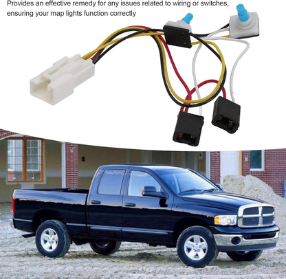 Overhead Console Map Light Wiring w/Switches Fit for 1999-02 Dodge Ram 2500 3500