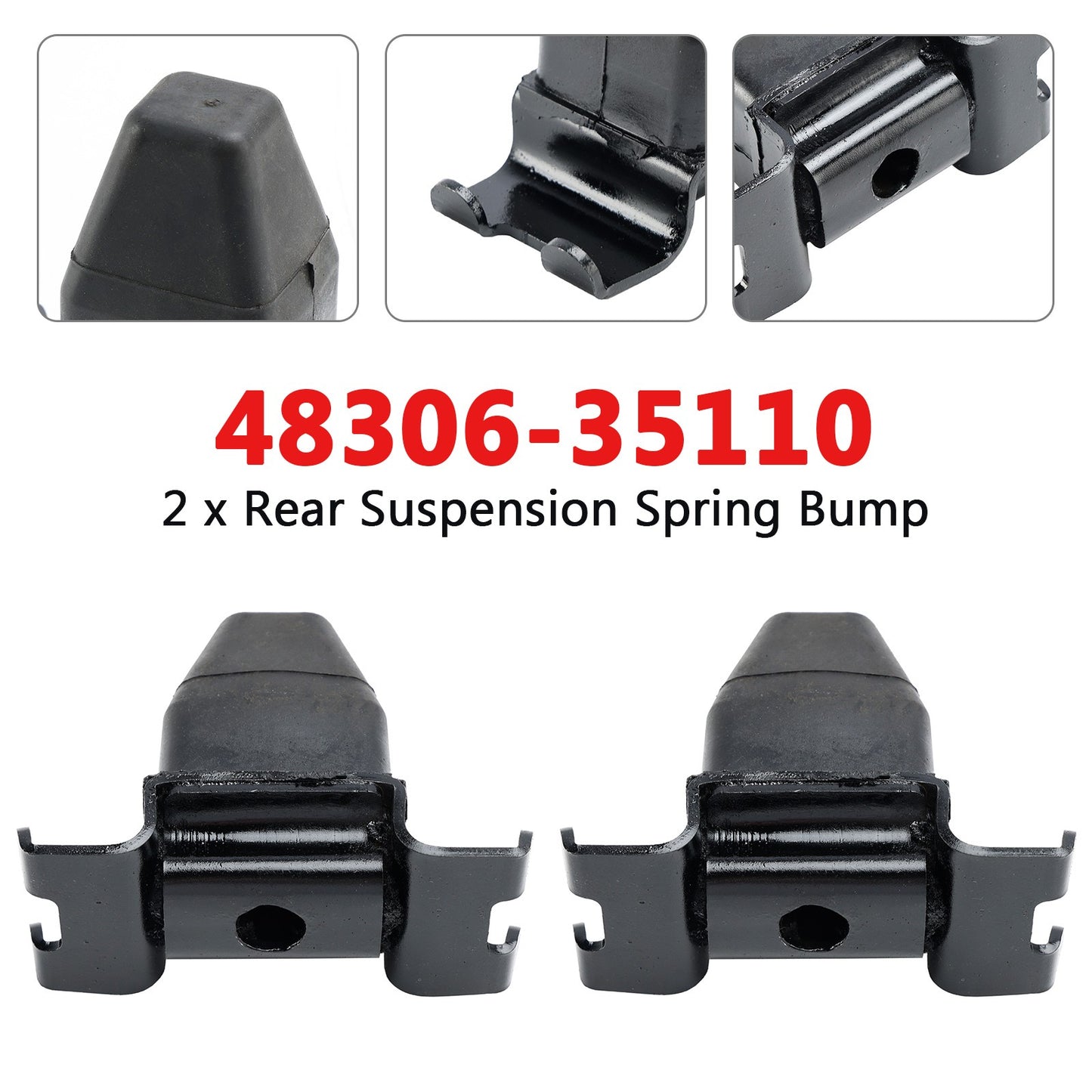 2 x Rear Suspension Spring Bump Stop R/H L/H For Toyota Hilux MK5 48306-35110