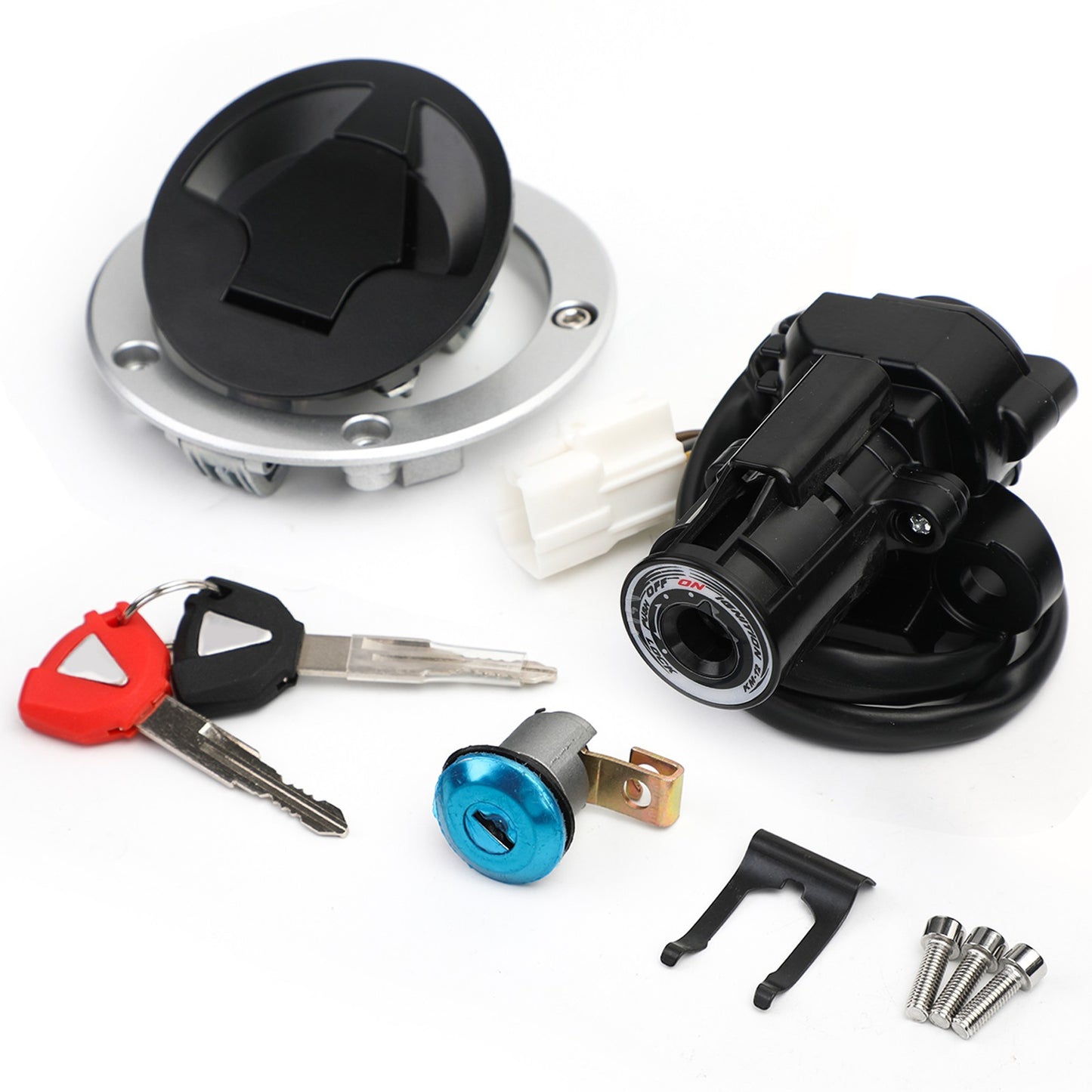 Ignition Switch Fuel Gas Cap Seat Lock Set for Kawasaki ZX636 ZX1000 Ninja 11-19