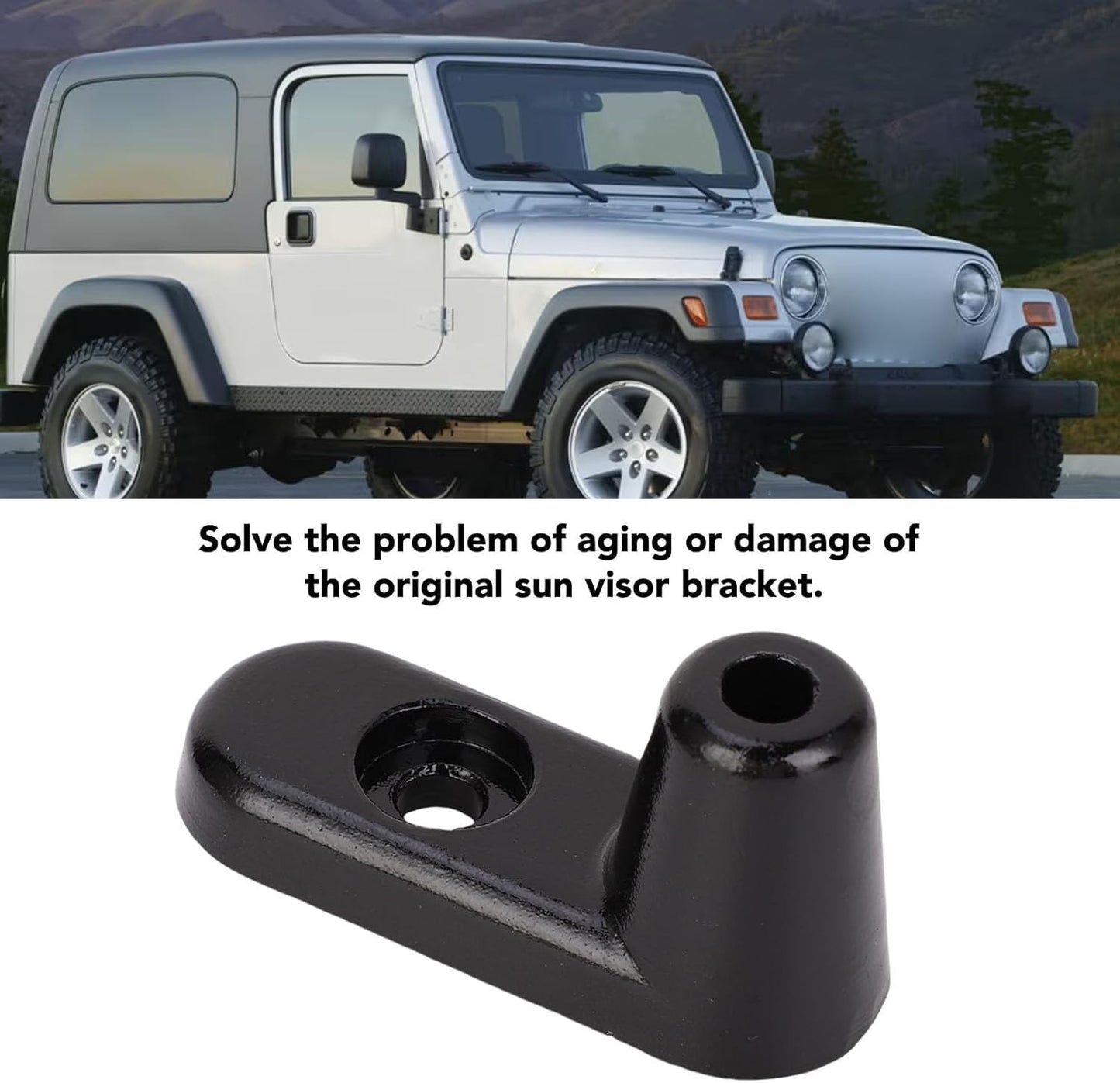 2) Bracket Sun Visor Repair Kit For Jeep Wrangler 2003-2006 Aluminum 924-532