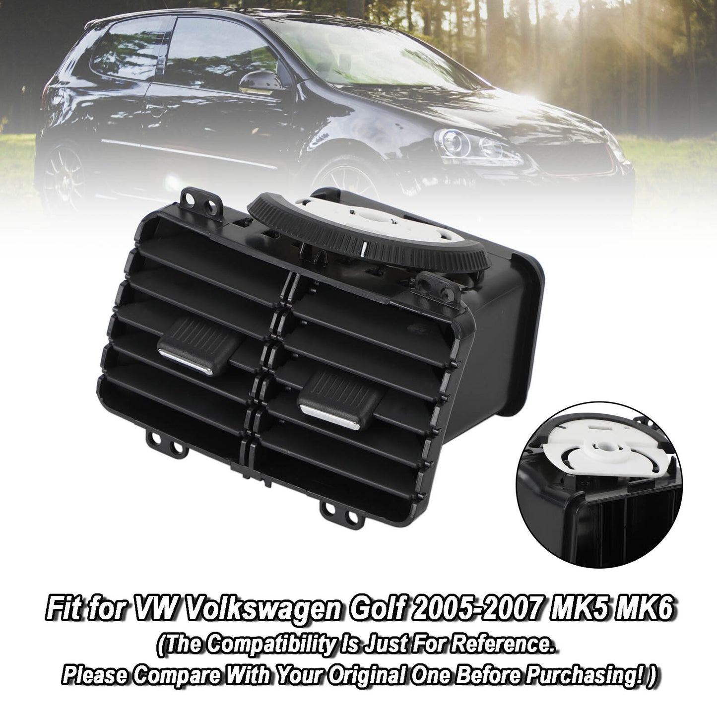 Rear Air A/C Outlet Vent Assembly 1KD819203 For VW Golf GTI MK5 MK6 UE