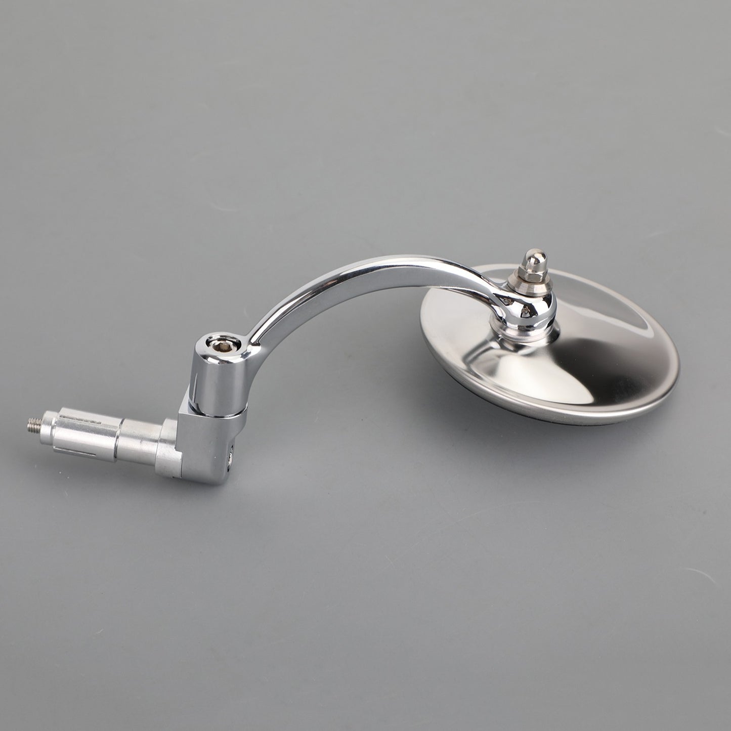 Chrome Round Rearview Mirrors Bar End Mirror for Motorcycle Chopper Cafe Racer