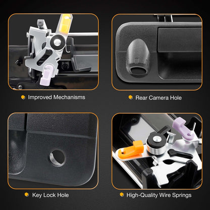 Tailgate Handle Latch w/ Camera Hole & Lock Cylinder Key For 07-13 Toyota Tundra
