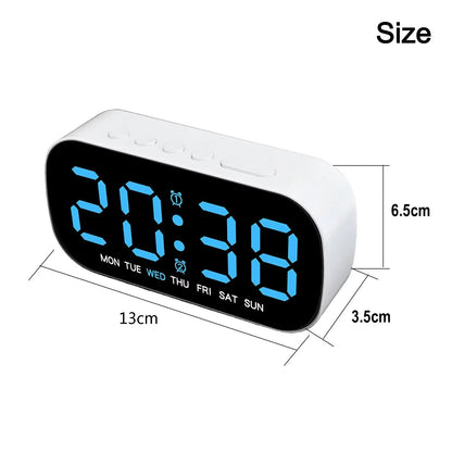 Electric Digital Alarm Clock LED Large Display Battery Backup Snooze Dual Alarm