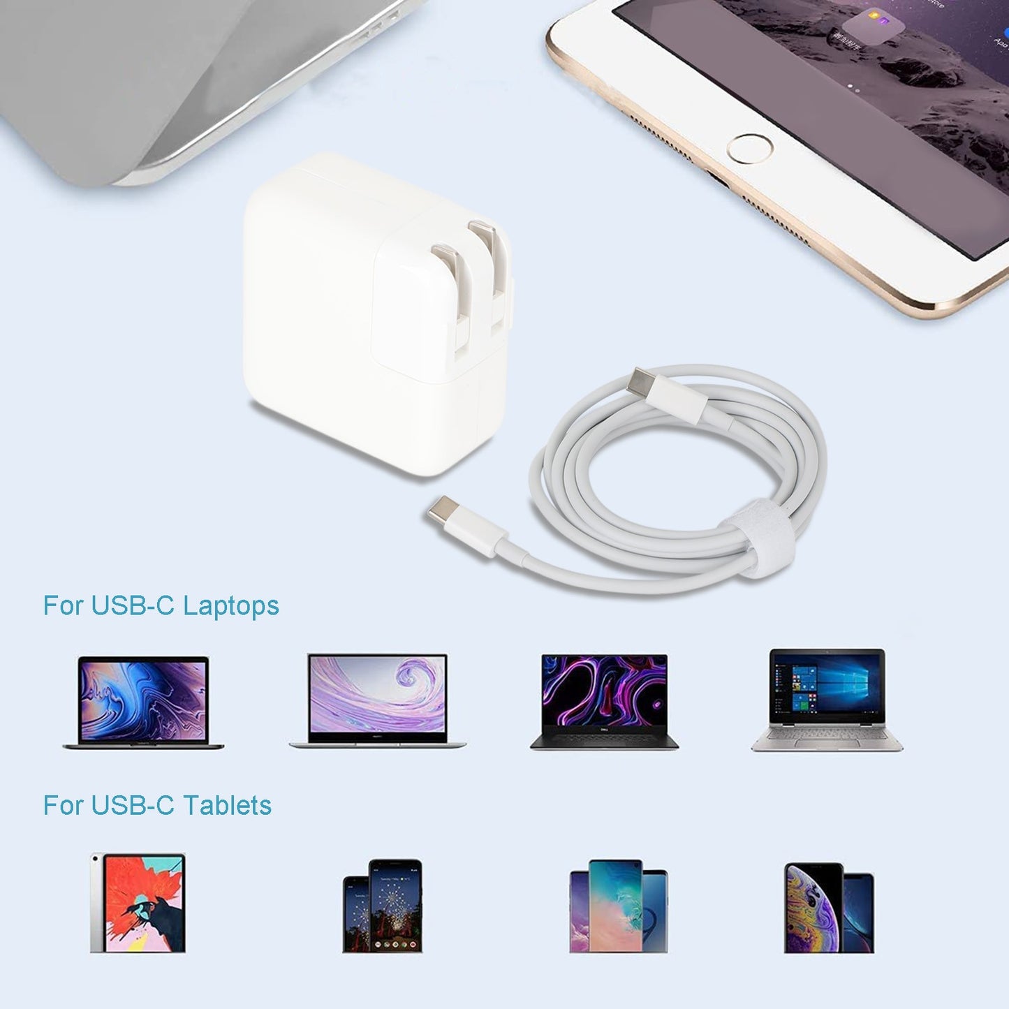 30W Type-C Power Adapter Power Charger for Apple Macbook Air Pro Laptop US*