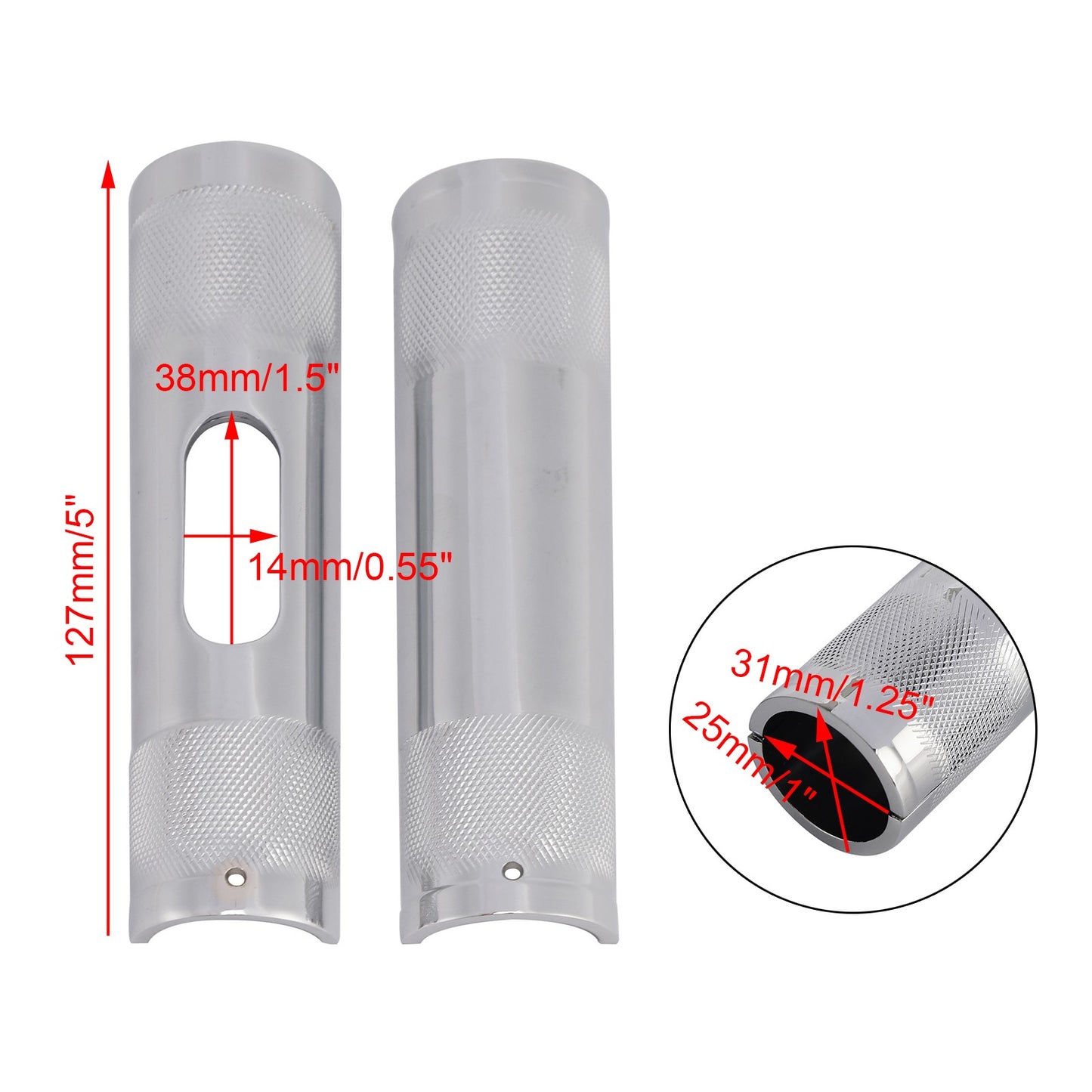 1" To 1.25" Handlebar Shim Changing Adapter Chrome For Dyna Road Glide Road King