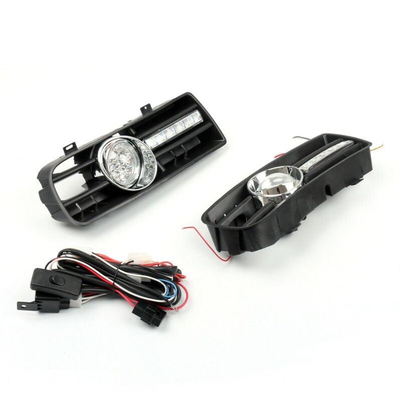 Fog Light 5 LED Front Bumper Grille DRL Lamp For 99-04 VW Golf MK4 GTI TDI USA