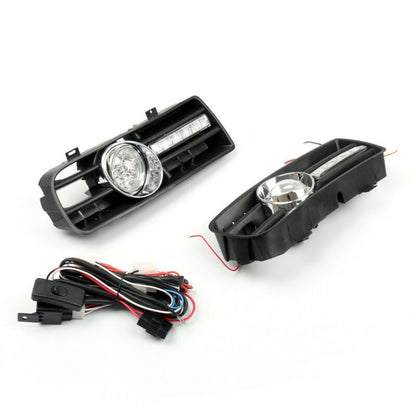 Fog Light 5 LED Front Bumper Grille DRL Lamp For 99-04 VW Golf MK4 GTI TDI USA