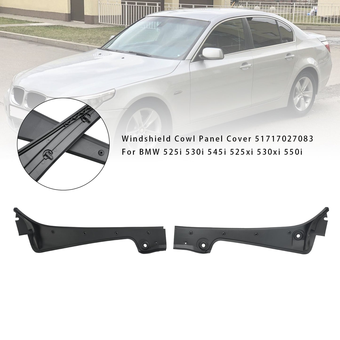 Windshield Cowl Panel Cover 51717027083 For BMW 525i 530i 545i 525xi 530xi 550i