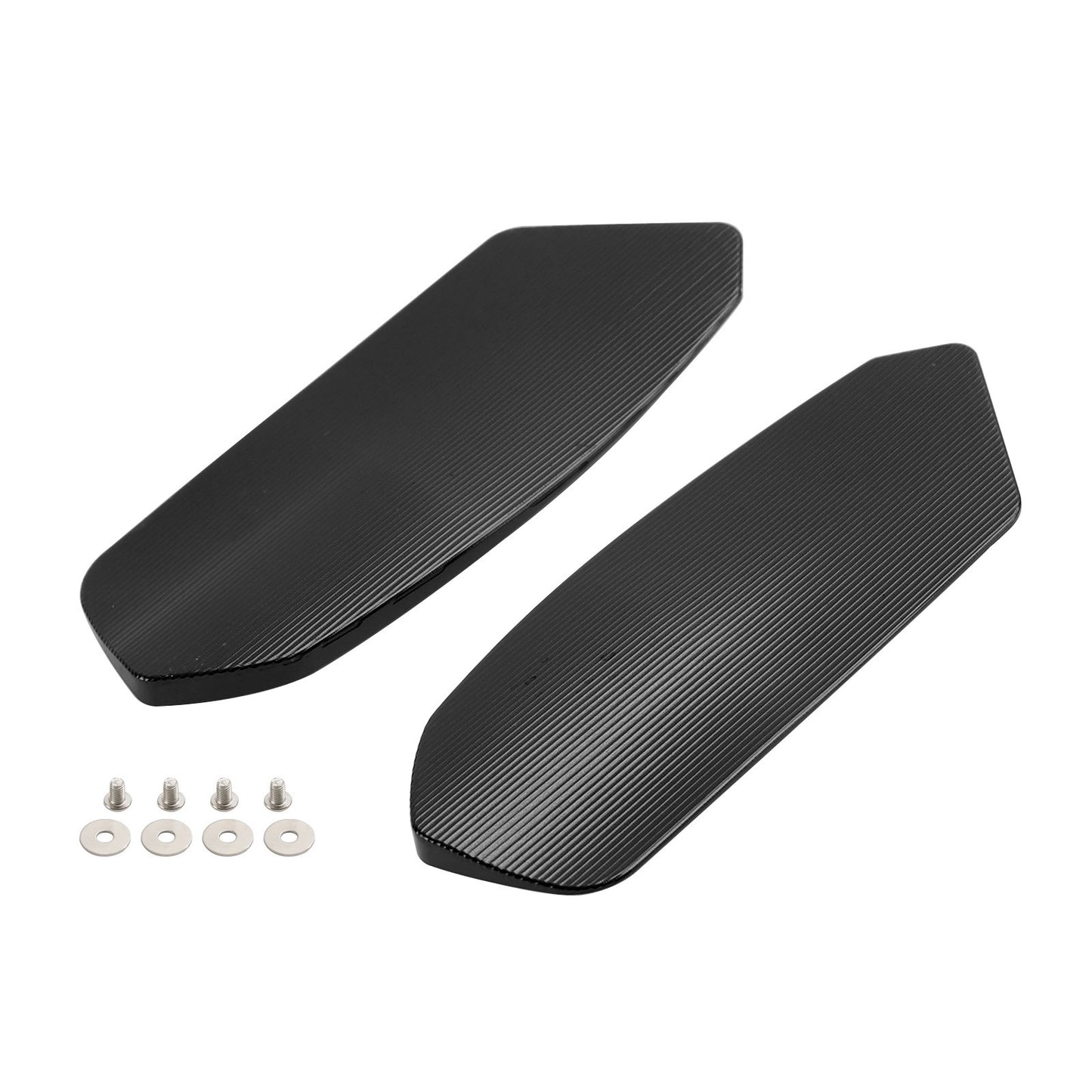 ALU MIRROR BLOCK OFF PLATES HOLE CAPS BLACK FOR SUZUKI GSXR1000 / R / ABS 17-24