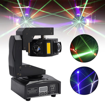 6LED Moving Head Light 3-Axis Beam Stage DMX Spot Disco Party Show Lighting