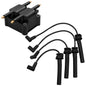 Ignition Coil & Spark Plug Wire Set For 2001-2007 Dodge Neon Stratus Jeep Libert