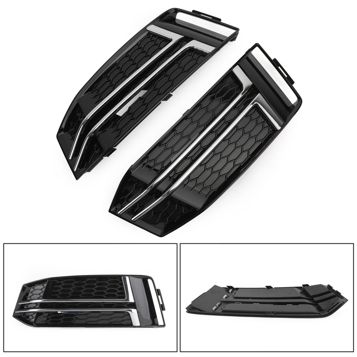 Pair Front Fog Light Cover fit AUDI A4 B9 S-LINE 2016-2018 Bumper Grille US