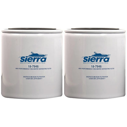 Solid Spare Sierra Marine 18-7946 Water Separating Fuel Filter - 2 PACK