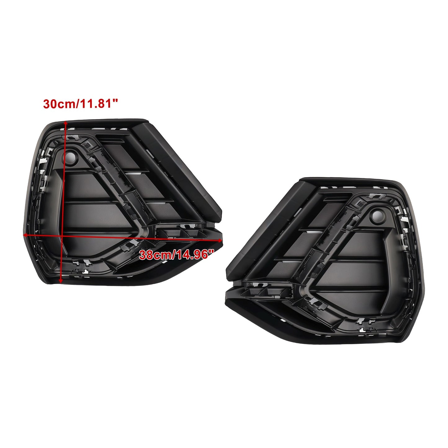 2PCS Gloss Black Front Bumper Grille Cover Fit Audi Q3 S-Line 2019-2022