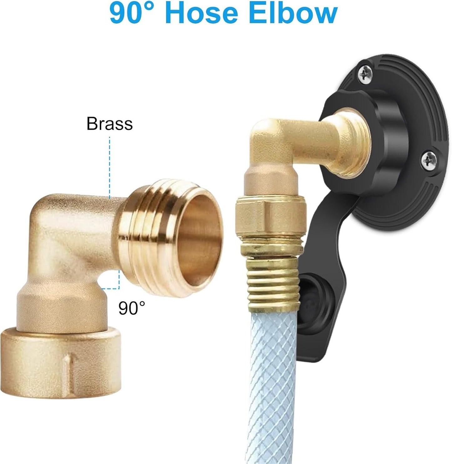 RV City Water Fill Inlet Kit with Check Valve Flange Solid Brass Hose Connector