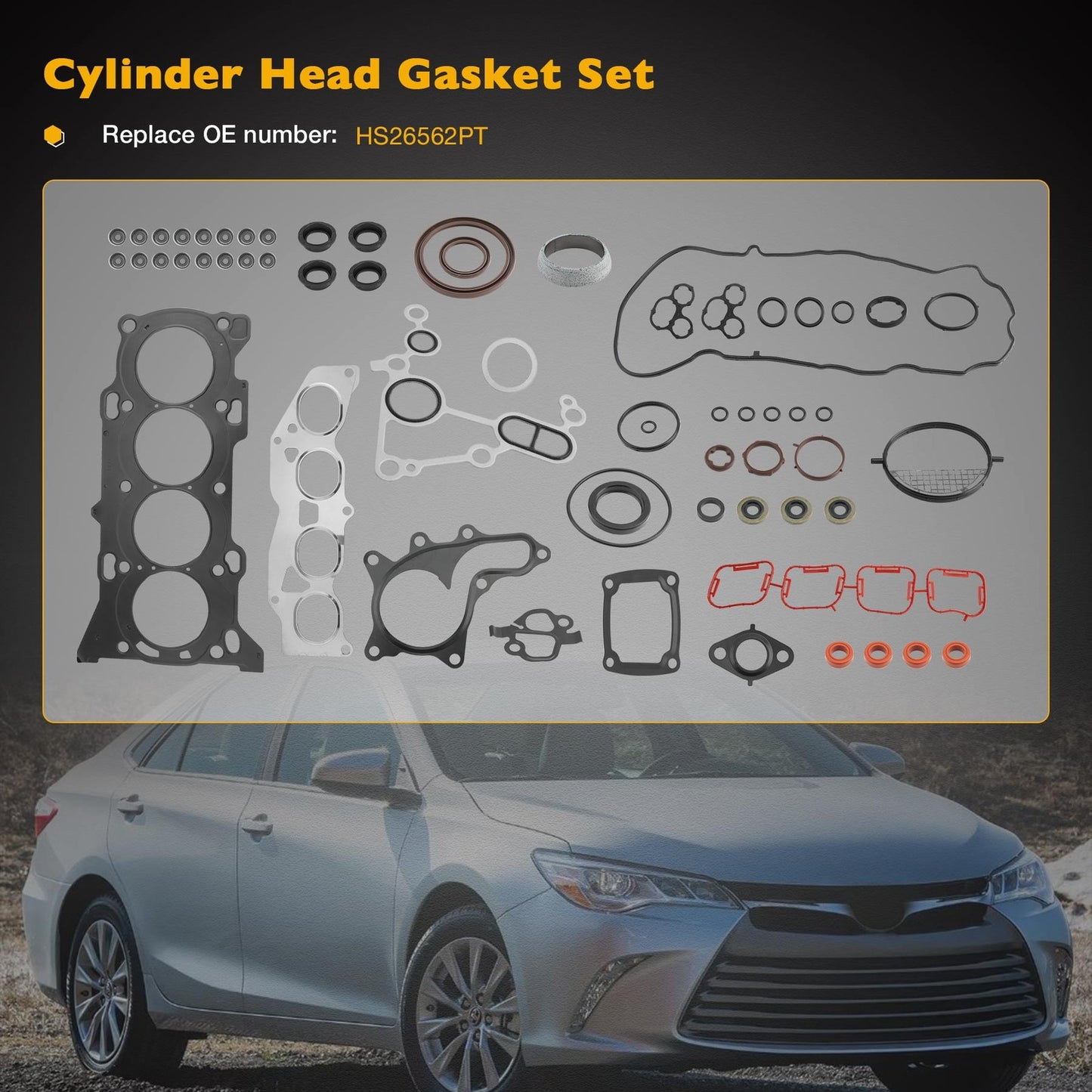 HS26562PT Head Gasket Set Fit 09-19 Toyota Camry Highlander Scion RAV4 2.5L 2.7L