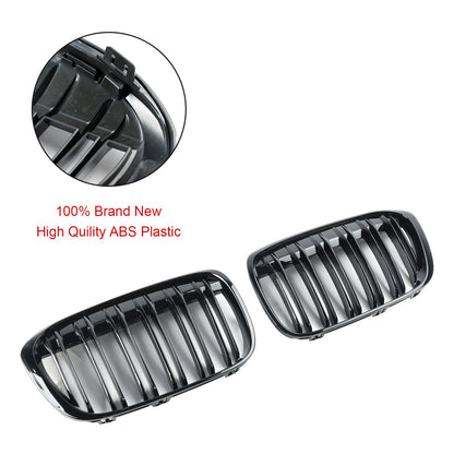 2PCS Gloss Black Front Kidney Grill Grille Fit BMW X1 F48 F49 2016-19 2017