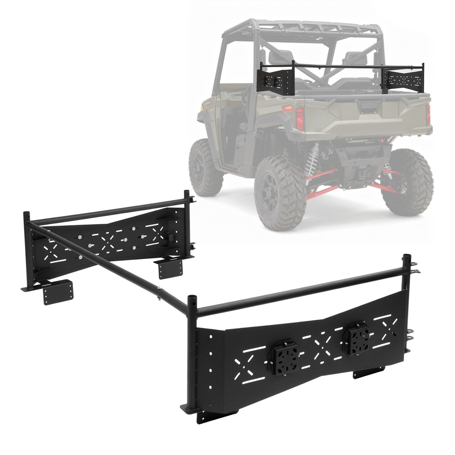 Solid Spare Rear Cargo Rack Bed Rack For Polaris Ranger XP 570/900/1000 Crew 15-25 Steel