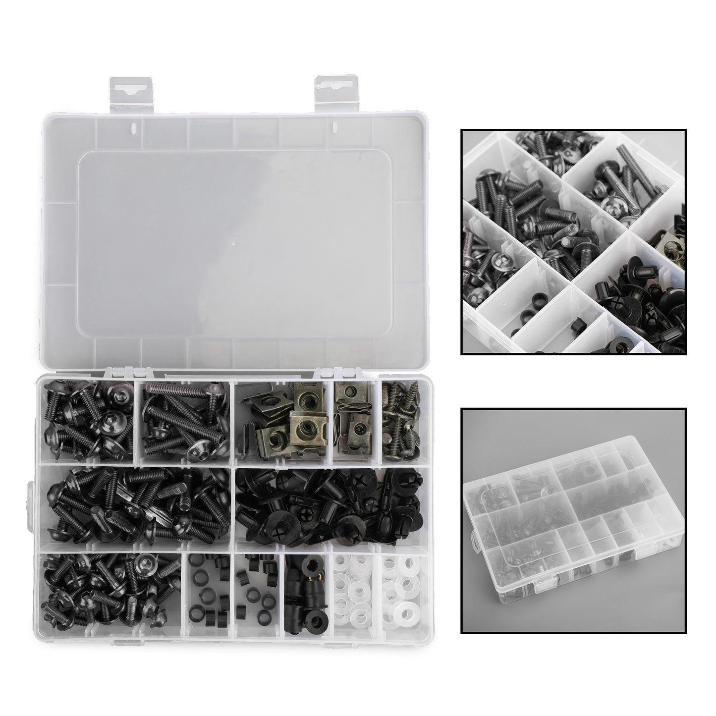 223PCS Fastener Clip Screw Bolt Kit Motor Sportbike Windscreen Fairing BK New