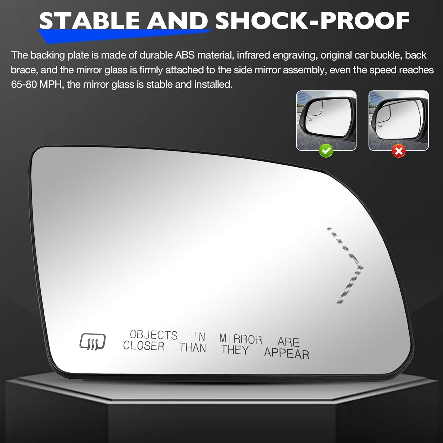 Heated Signal Right Passenger Side Mirror Glass For 07-20 Toyota Tundra Sequoia