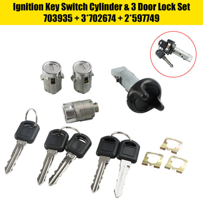Ignition Switch Cylinder & 3 Door Lock Set W/2 Keys For Suburban Tahoe 98-99 US