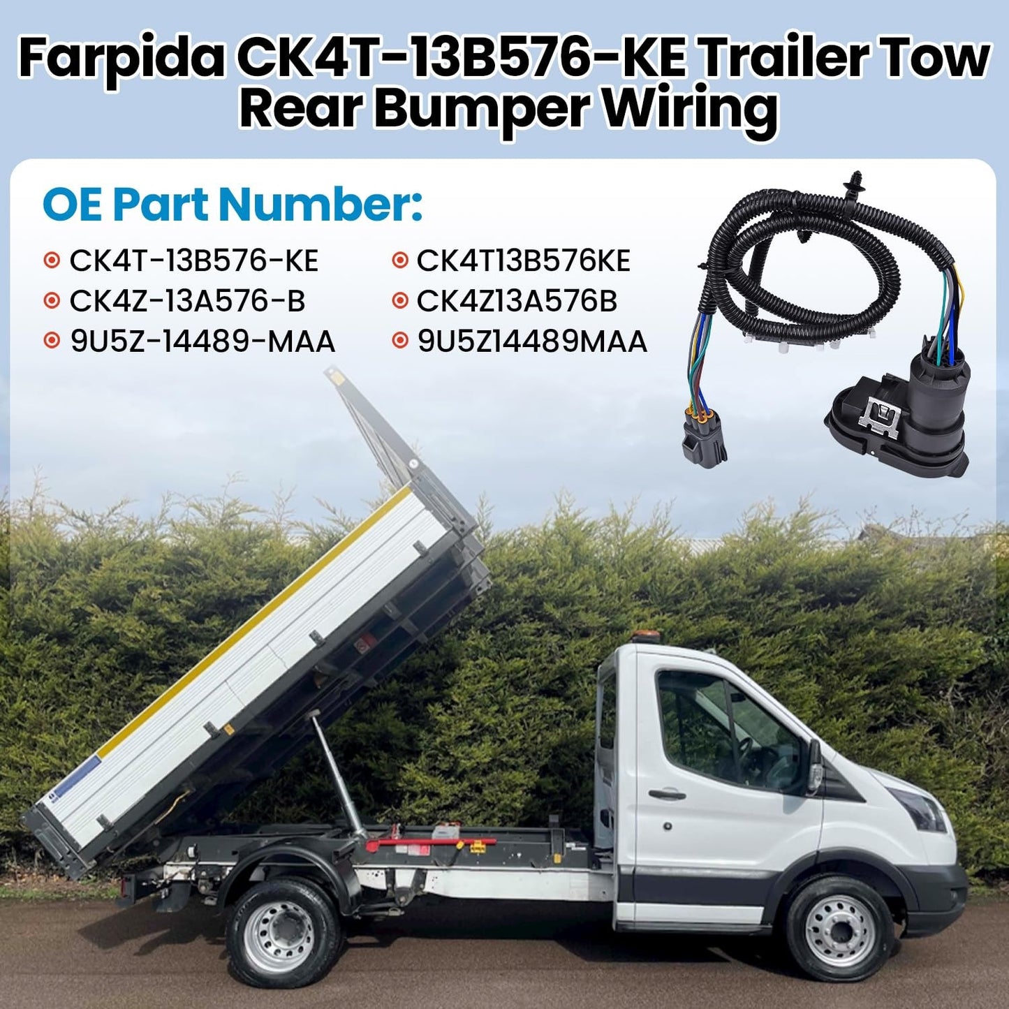 CK4T13B576KE Trailer Tow Wiring Connector Harness Kit Fit 15-19 Ford Transit 150