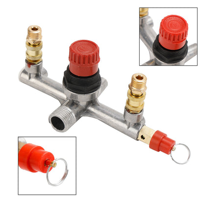 Air Compressor Pressure Valve Switch Control Manifold Regulator Gauges Tool'